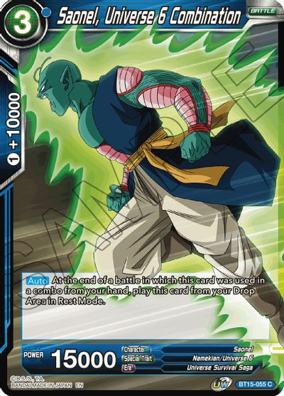 Saonel, Universe 6 Combination (BT15-055) [Saiyan Showdown] | Dragon's Lair Comics and Fantasy Houston TX