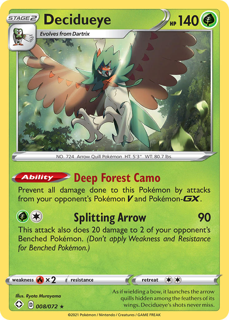 Decidueye (008/072) [Sword & Shield: Shining Fates] | Dragon's Lair Comics and Fantasy Houston TX