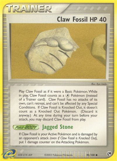 Claw Fossil (90/100) [EX: Sandstorm] | Dragon's Lair Comics and Fantasy Houston TX