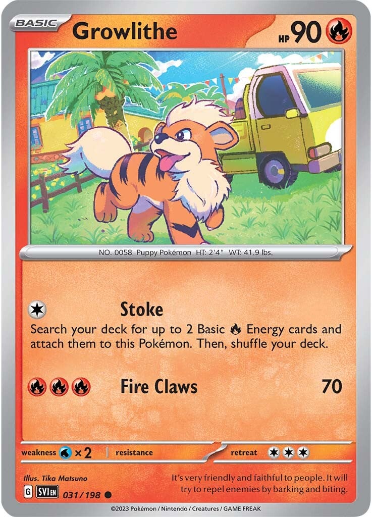 Growlithe (031/198) [Scarlet & Violet: Base Set] | Dragon's Lair Comics and Fantasy Houston TX