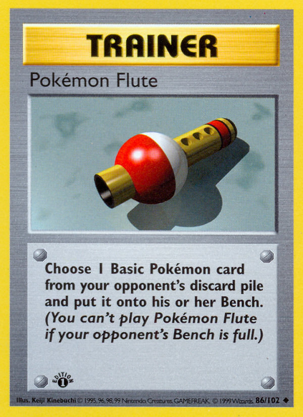 Pokemon Flute (86/102) (Shadowless) [Base Set 1st Edition] | Dragon's Lair Comics and Fantasy Houston TX