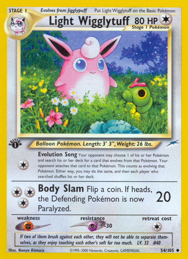 Light Wigglytuff (54/105) [Neo Destiny 1st Edition] | Dragon's Lair Comics and Fantasy Houston TX