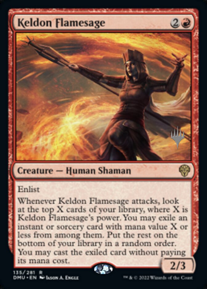 Keldon Flamesage (Promo Pack) [Dominaria United Promos] | Dragon's Lair Comics and Fantasy Houston TX