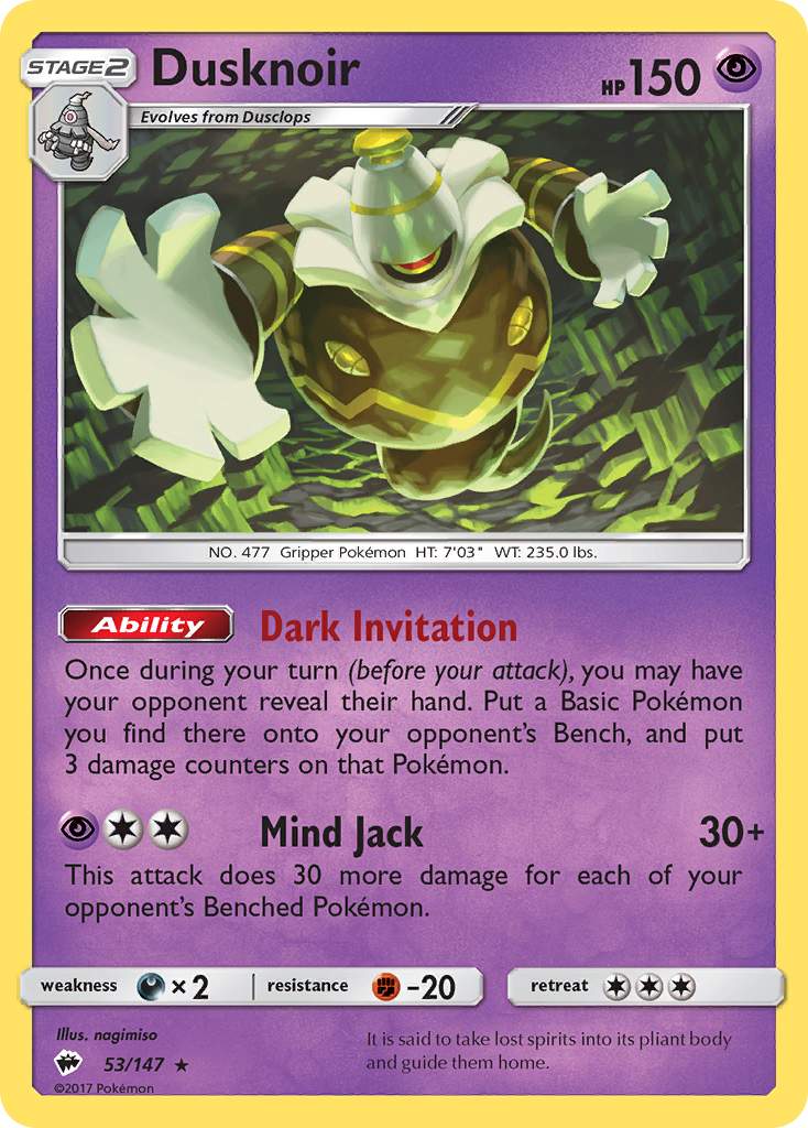 Dusknoir (53/147) [Sun & Moon: Burning Shadows] | Dragon's Lair Comics and Fantasy Houston TX