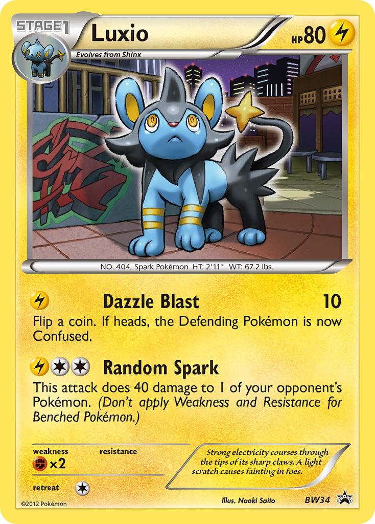 Luxio (BW34) [Black & White: Black Star Promos] | Dragon's Lair Comics and Fantasy Houston TX