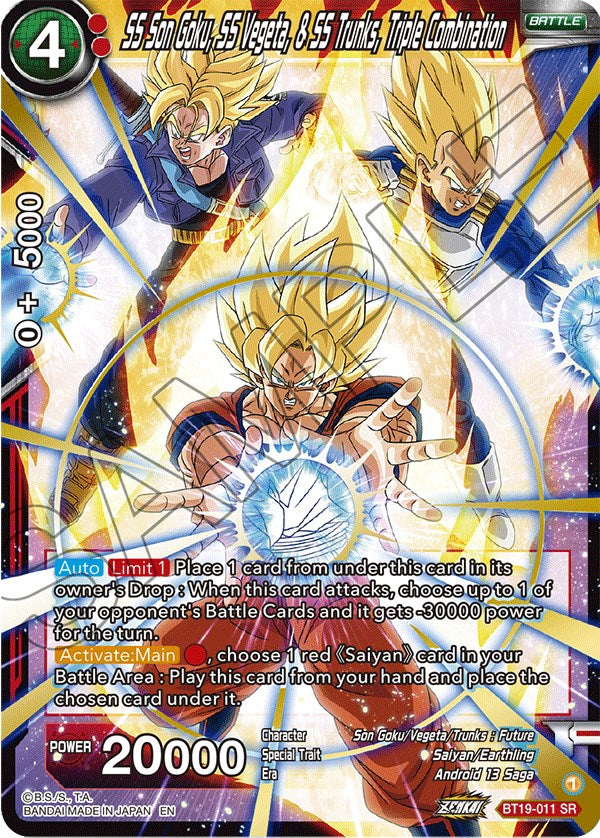 SS Son Goku, SS Vegeta, & SS Trunks, Triple Combination (BT19-011) [Fighter's Ambition] | Dragon's Lair Comics and Fantasy Houston TX