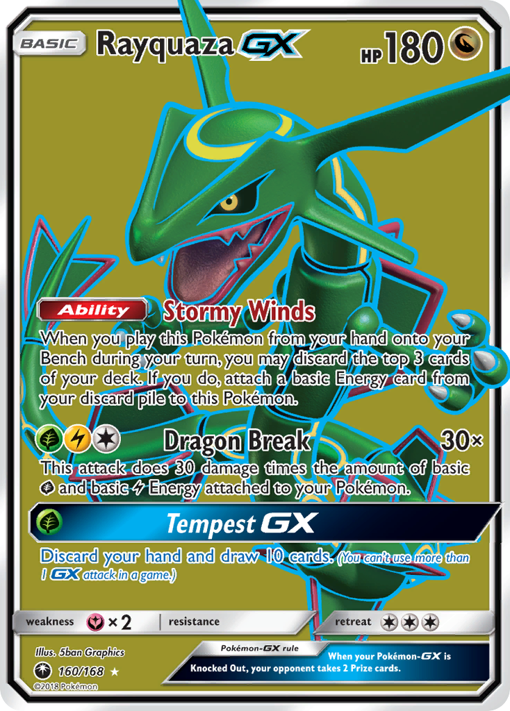 Rayquaza GX (160/168) [Sun & Moon: Celestial Storm] | Dragon's Lair Comics and Fantasy Houston TX