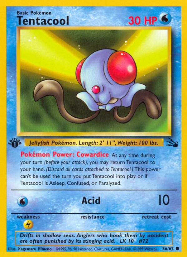 Tentacool (56/62) [Fossil 1st Edition] | Dragon's Lair Comics and Fantasy Houston TX