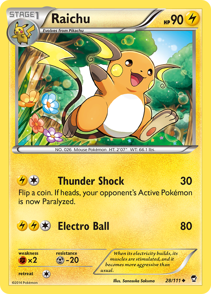 Raichu (28/111) [XY: Furious Fists] | Dragon's Lair Comics and Fantasy Houston TX