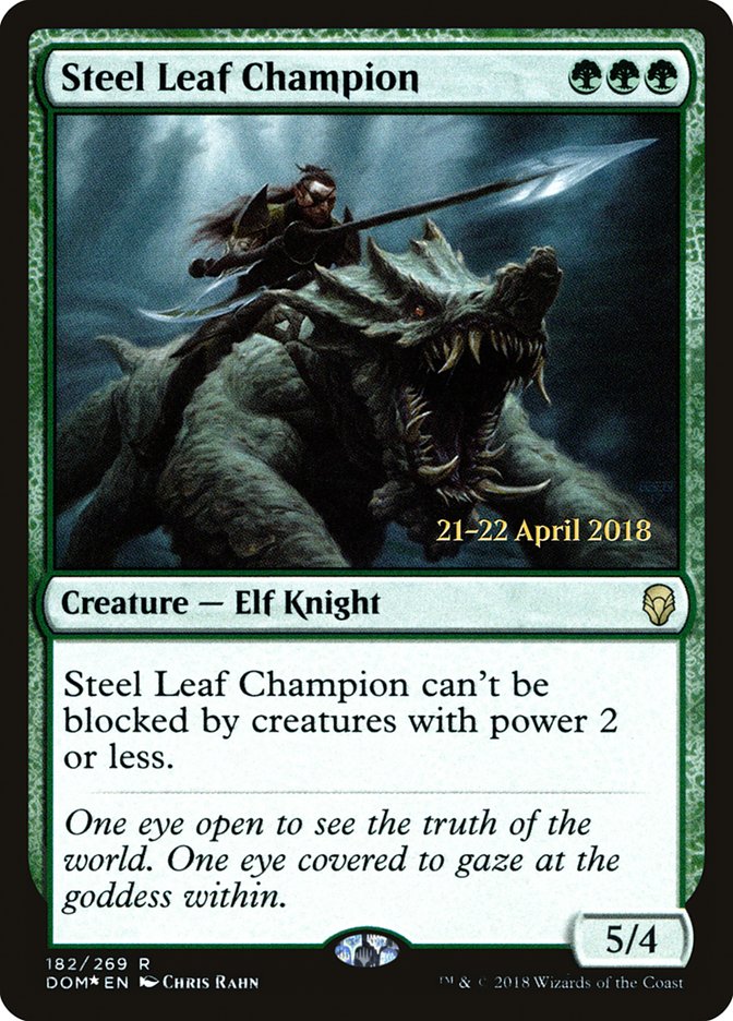 Steel Leaf Champion [Dominaria Prerelease Promos] | Dragon's Lair Comics and Fantasy Houston TX