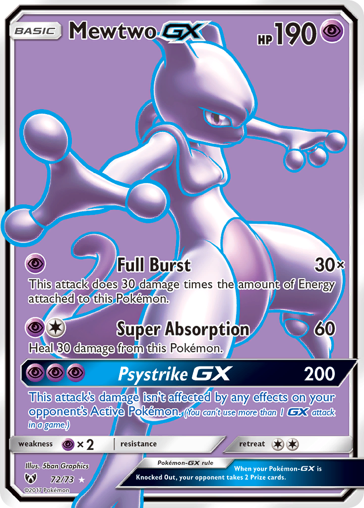 Mewtwo GX (72/73) [Sun & Moon: Shining Legends] | Dragon's Lair Comics and Fantasy Houston TX