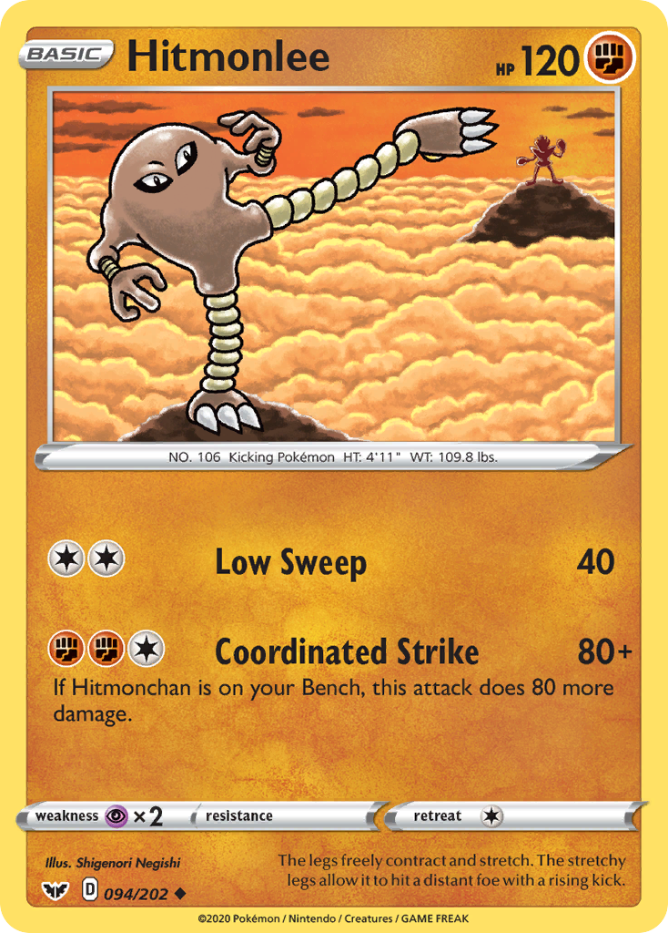 Hitmonlee (094/202) [Sword & Shield: Base Set] | Dragon's Lair Comics and Fantasy Houston TX