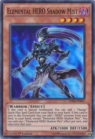 Elemental Hero Shadow Mist [SDHS-EN001] Super Rare | Dragon's Lair Comics and Fantasy Houston TX