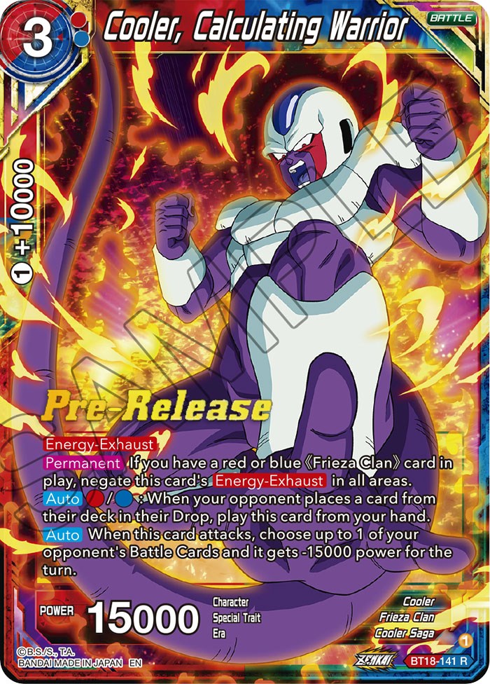 Cooler, Calculated Warrior (BT18-141) [Dawn of the Z-Legends Prerelease Promos] | Dragon's Lair Comics and Fantasy Houston TX