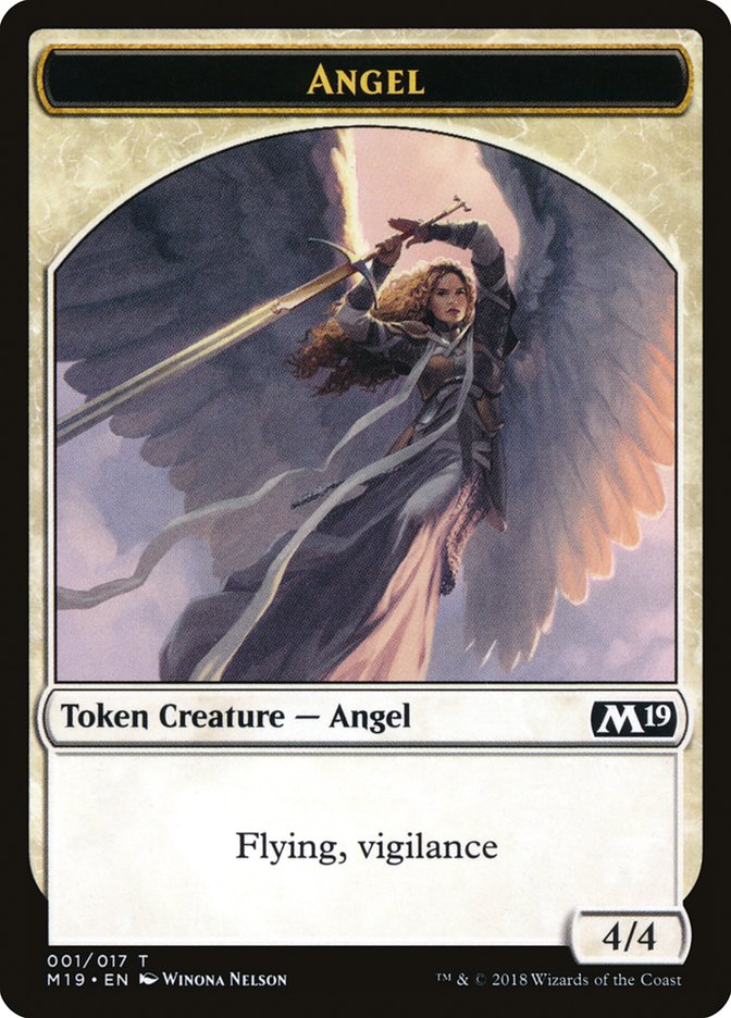 Angel Token [Core Set 2019 Tokens] | Dragon's Lair Comics and Fantasy Houston TX