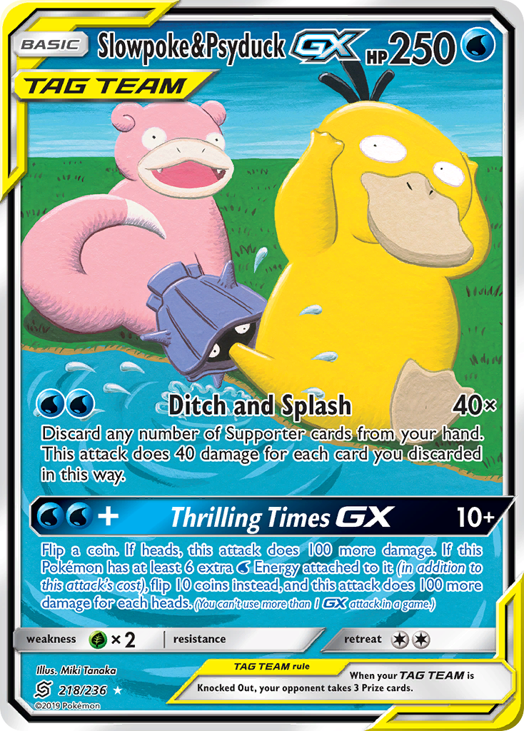 Slowpoke & Psyduck GX (218/236) [Sun & Moon: Unified Minds] | Dragon's Lair Comics and Fantasy Houston TX