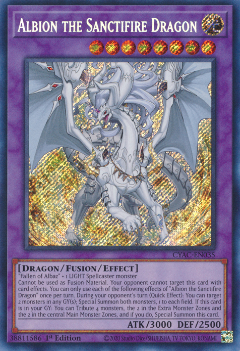 Albion the Sanctifire Dragon [CYAC-EN035] Secret Rare | Dragon's Lair Comics and Fantasy Houston TX