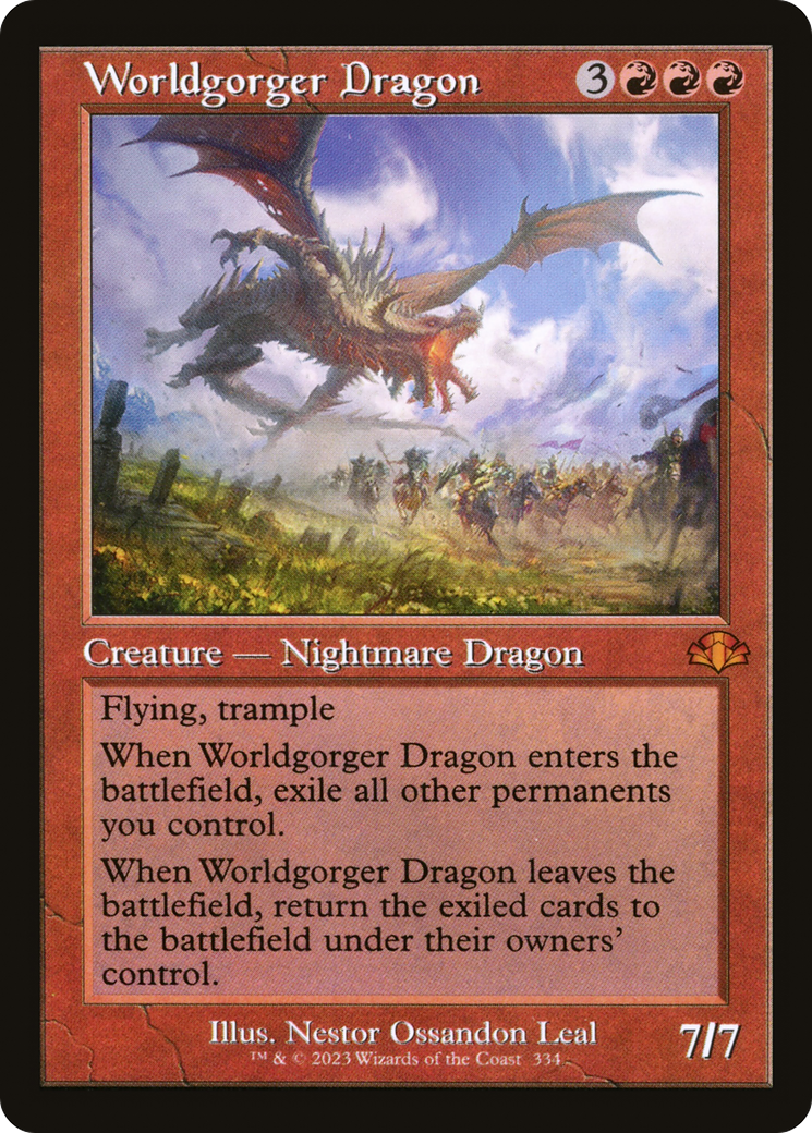 Worldgorger Dragon (Retro) [Dominaria Remastered] | Dragon's Lair Comics and Fantasy Houston TX