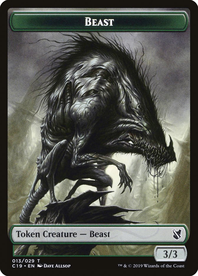 Beast Token (013/029) [Commander 2019 Tokens] | Dragon's Lair Comics and Fantasy Houston TX