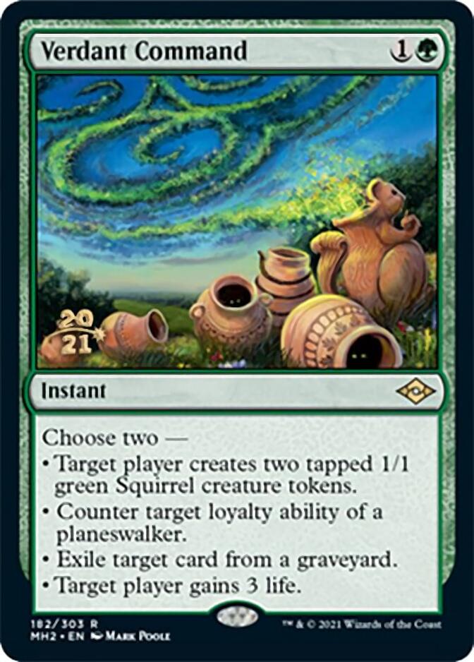 Verdant Command [Modern Horizons 2 Prerelease Promos] | Dragon's Lair Comics and Fantasy Houston TX