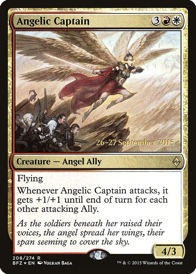 Angelic Captain [Battle for Zendikar Prerelease Promos] | Dragon's Lair Comics and Fantasy Houston TX