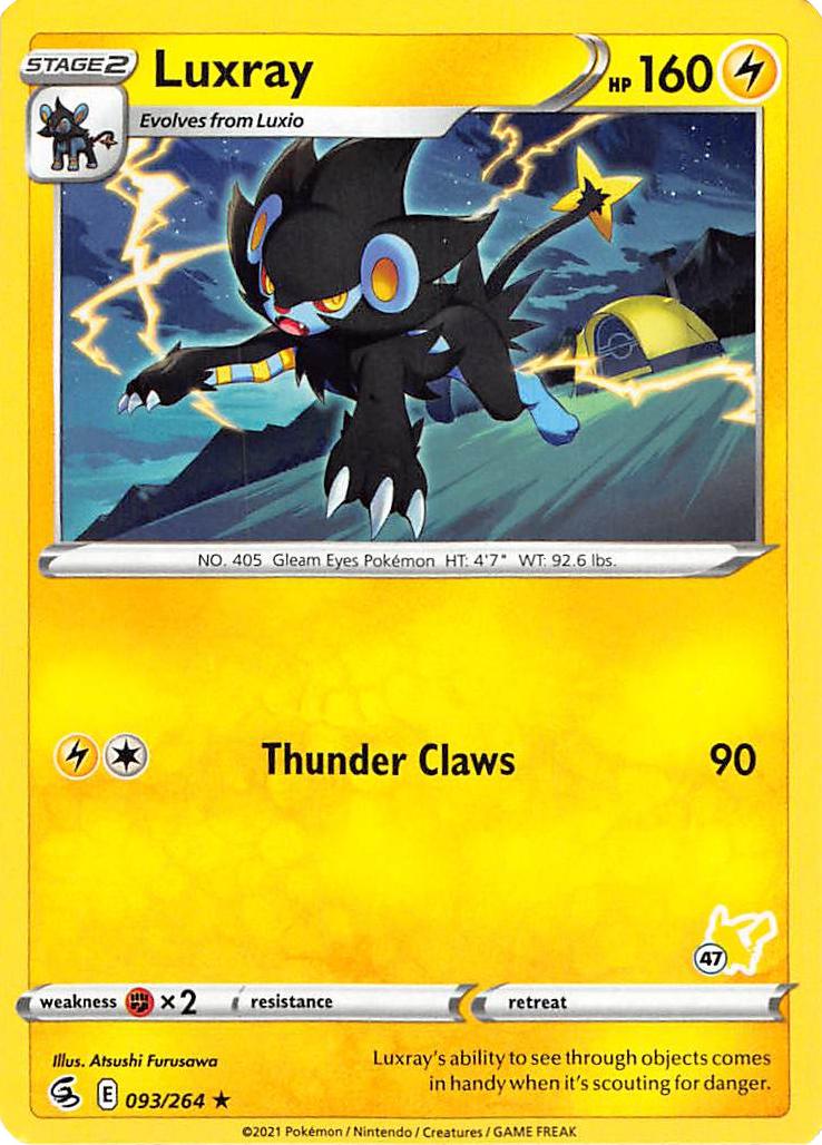 Luxray (093/264) (Pikachu Stamp #47) [Battle Academy 2022] | Dragon's Lair Comics and Fantasy Houston TX