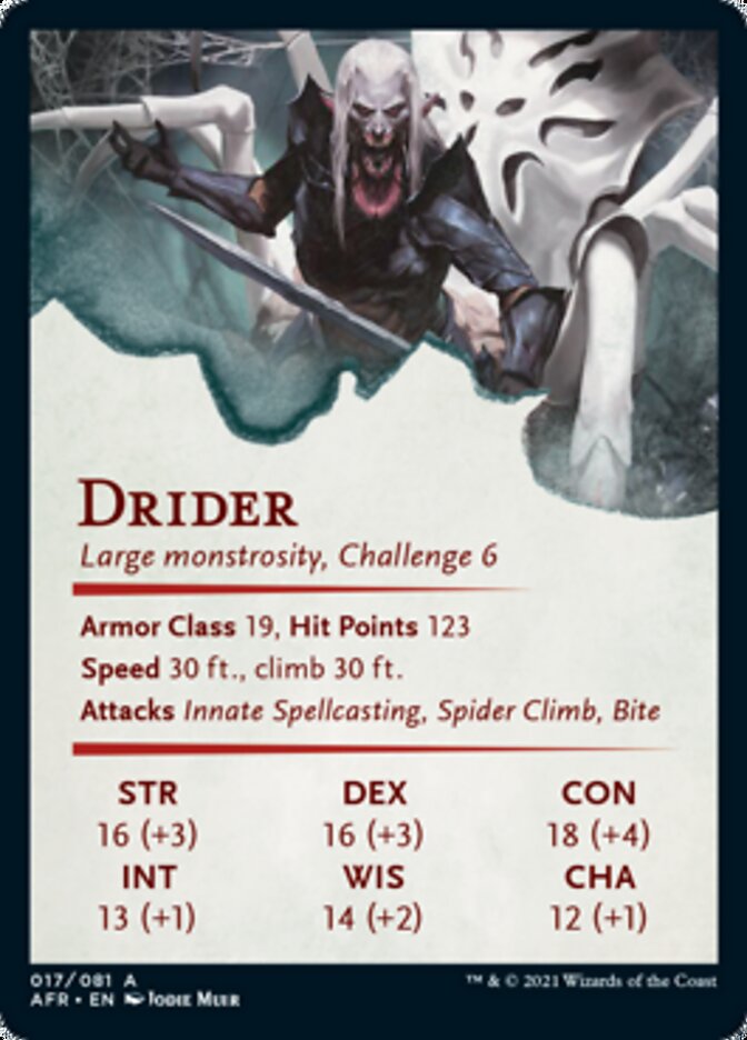 Drider Art Card [Dungeons & Dragons: Adventures in the Forgotten Realms Art Series] | Dragon's Lair Comics and Fantasy Houston TX