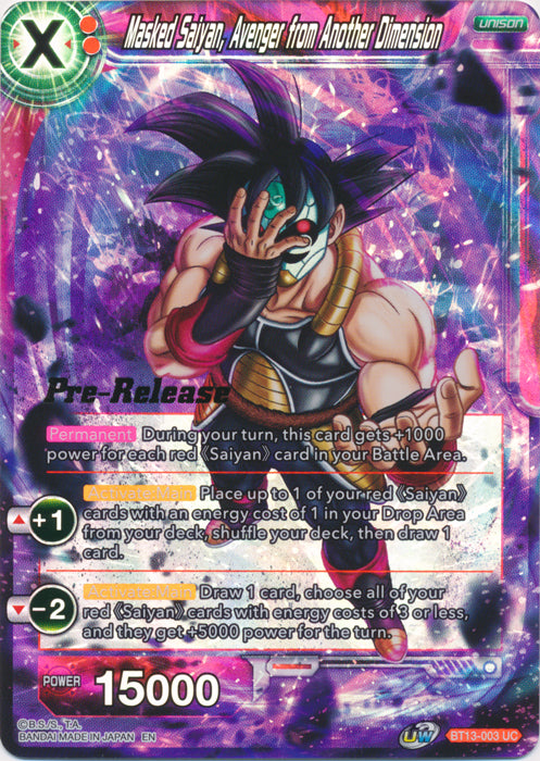 Masked Saiyan, Avenger from Another Dimension (BT13-003) [Supreme Rivalry Prerelease Promos] | Dragon's Lair Comics and Fantasy Houston TX