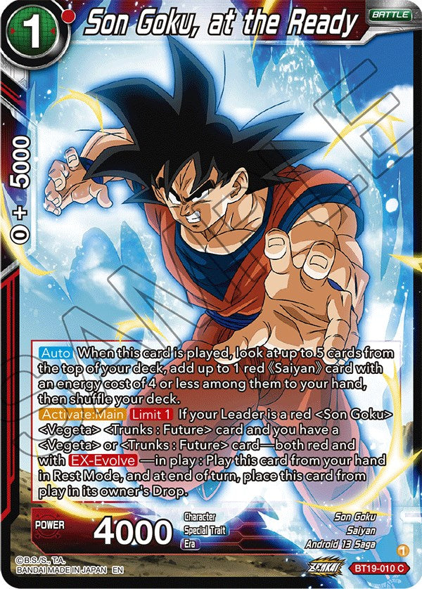 Son Goku, at the Ready (BT19-010) [Fighter's Ambition] | Dragon's Lair Comics and Fantasy Houston TX