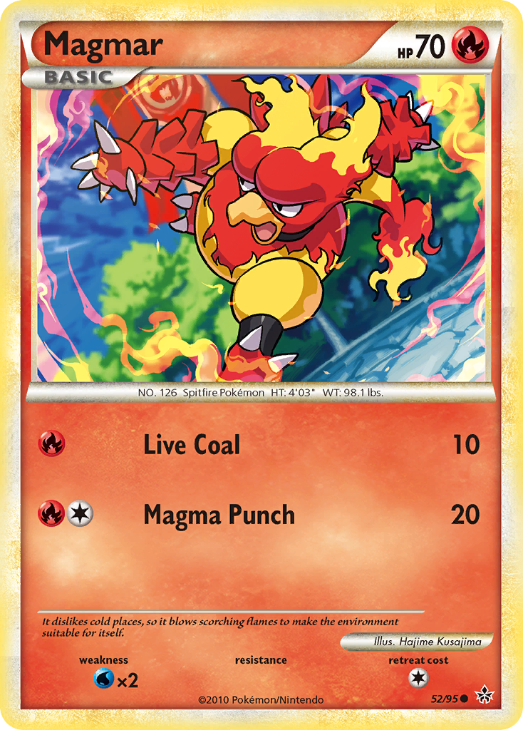 Magmar (52/95) [HeartGold & SoulSilver: Unleashed] | Dragon's Lair Comics and Fantasy Houston TX