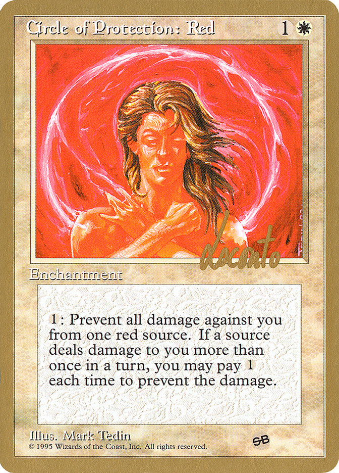 Circle of Protection: Red (Michael Loconto) (SB) (4ED) [Pro Tour Collector Set] | Dragon's Lair Comics and Fantasy Houston TX