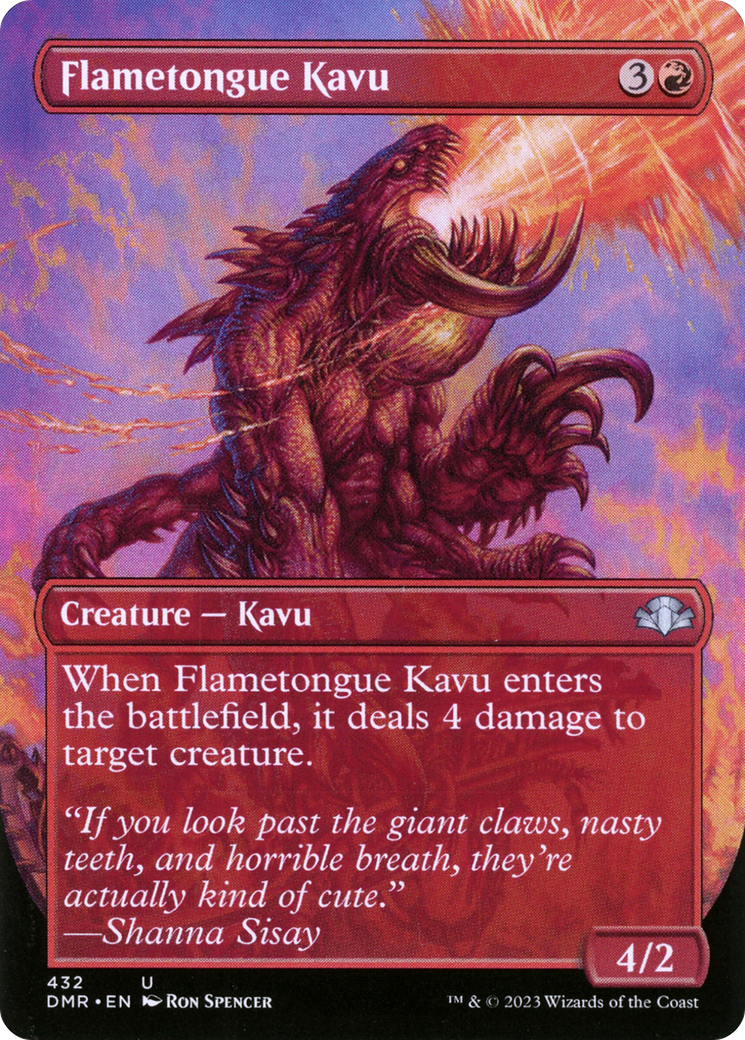 Flametongue Kavu (Borderless Alternate Art) [Dominaria Remastered] | Dragon's Lair Comics and Fantasy Houston TX