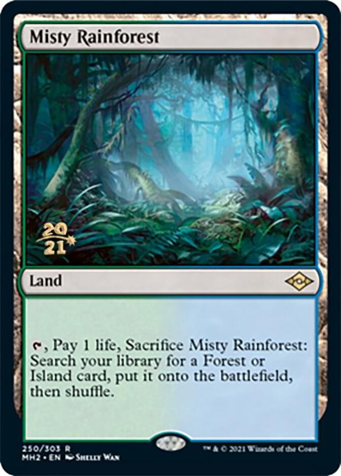 Misty Rainforest [Modern Horizons 2 Prerelease Promos] | Dragon's Lair Comics and Fantasy Houston TX