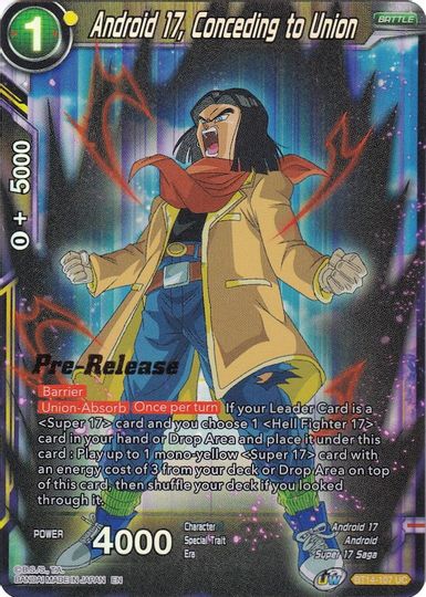 Android 17, Conceding to Union (BT14-107) [Cross Spirits Prerelease Promos] | Dragon's Lair Comics and Fantasy Houston TX