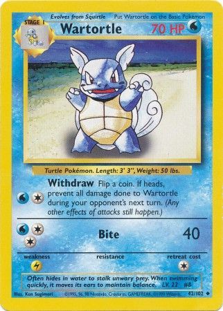 Wartortle (42/102) [Base Set Unlimited] | Dragon's Lair Comics and Fantasy Houston TX