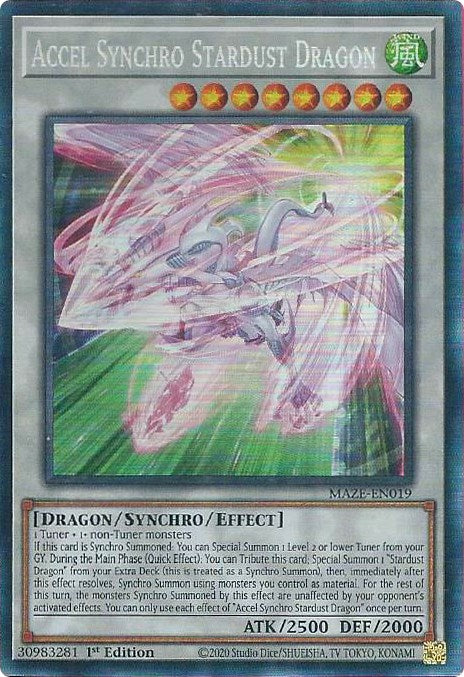 Accel Synchro Stardust Dragon [MAZE-EN019] Collector's Rare | Dragon's Lair Comics and Fantasy Houston TX