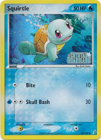 Squirtle (63/100) (Stamped) [EX: Crystal Guardians] | Dragon's Lair Comics and Fantasy Houston TX