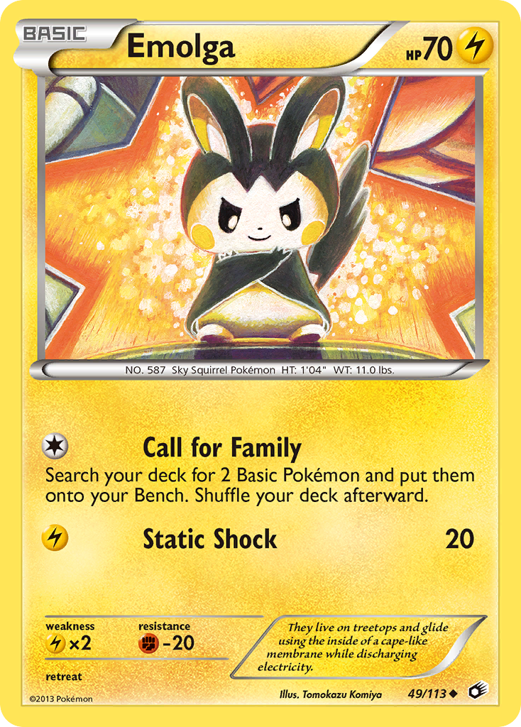 Emolga (49/113) [Black & White: Legendary Treasures] | Dragon's Lair Comics and Fantasy Houston TX