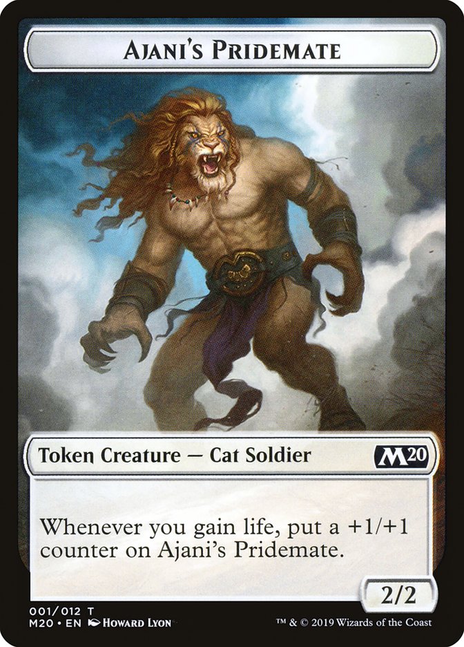 Ajani's Pridemate Token [Core Set 2020 Tokens] | Dragon's Lair Comics and Fantasy Houston TX