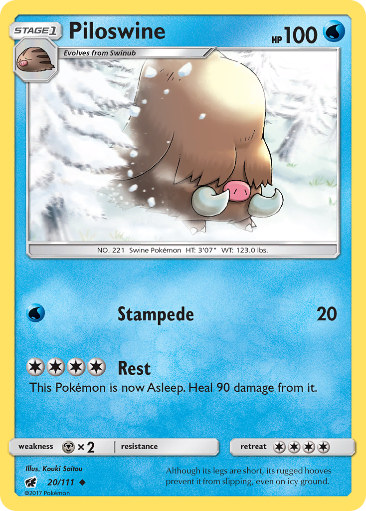 Piloswine (20/111) [Sun & Moon: Crimson Invasion] | Dragon's Lair Comics and Fantasy Houston TX