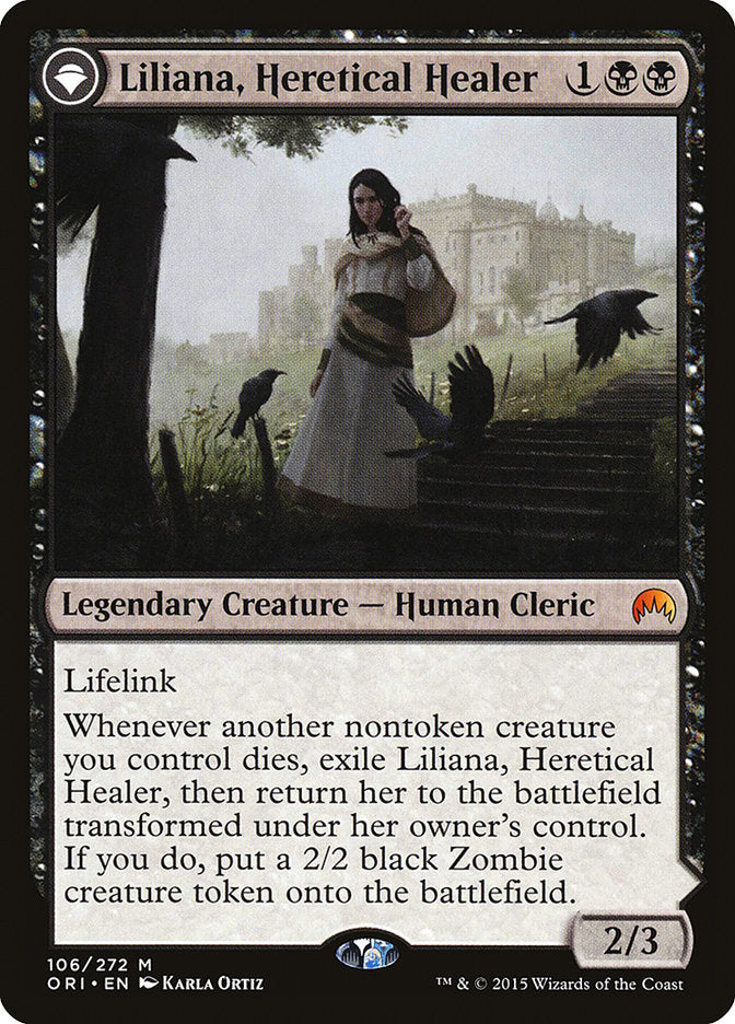 Liliana, Heretical Healer // Liliana, Defiant Necromancer [Magic Origins] | Dragon's Lair Comics and Fantasy Houston TX