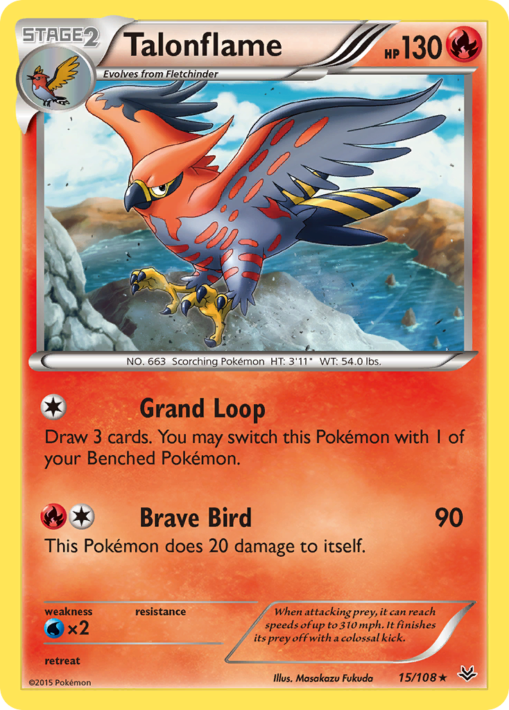 Talonflame (15/108) [XY: Roaring Skies] | Dragon's Lair Comics and Fantasy Houston TX