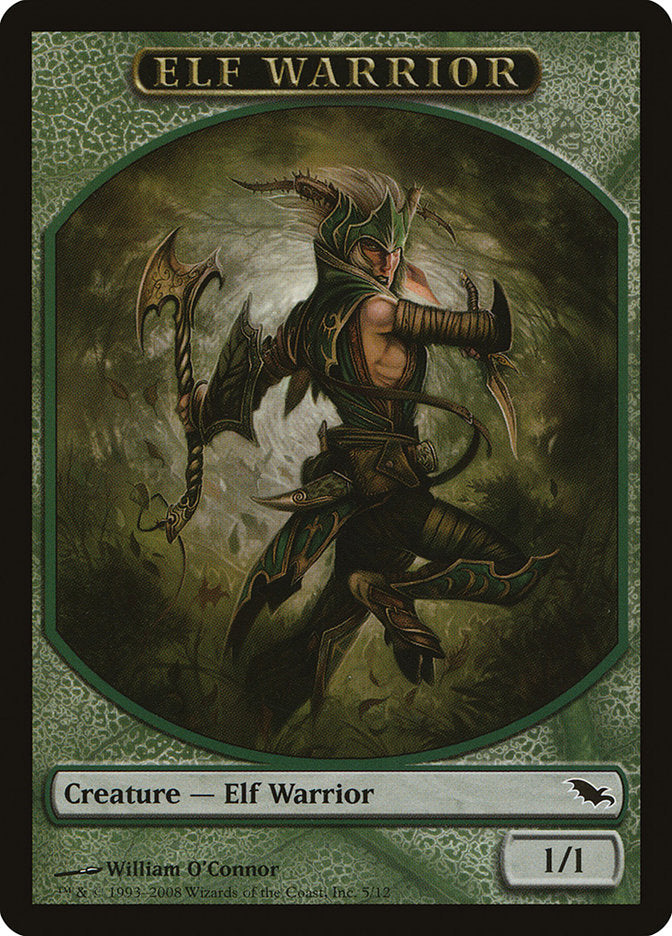 Elf Warrior Token (5/12) [Shadowmoor Tokens] | Dragon's Lair Comics and Fantasy Houston TX