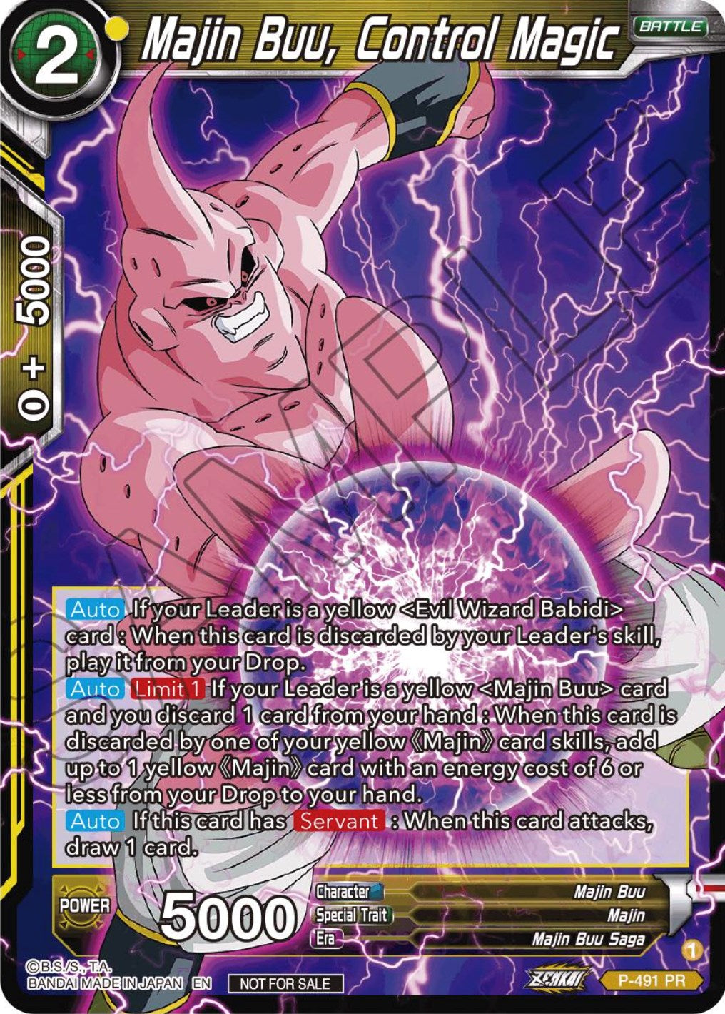 Majin Buu, Control Magic (Zenkai Series Tournament Pack Vol.3) (P-491) [Tournament Promotion Cards] | Dragon's Lair Comics and Fantasy Houston TX