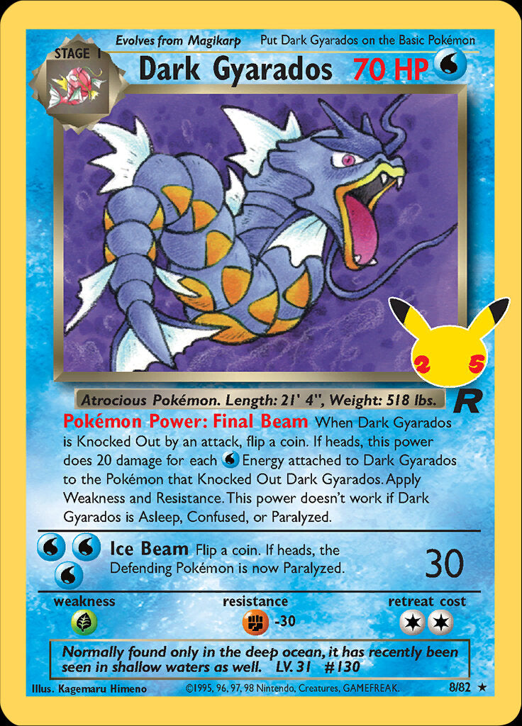 Dark Gyarados (8/82) [Celebrations: 25th Anniversary - Classic Collection] | Dragon's Lair Comics and Fantasy Houston TX