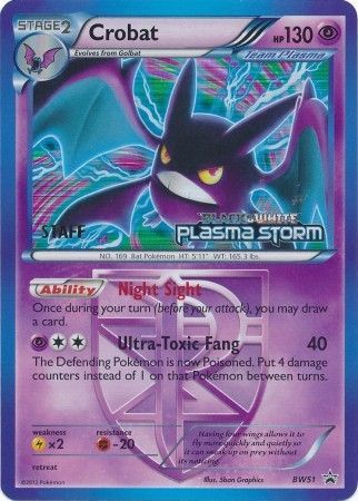 Crobat Team Plasma (BW51) (Staff Prerelease Promo) [Black & White: Black Star Promos] | Dragon's Lair Comics and Fantasy Houston TX