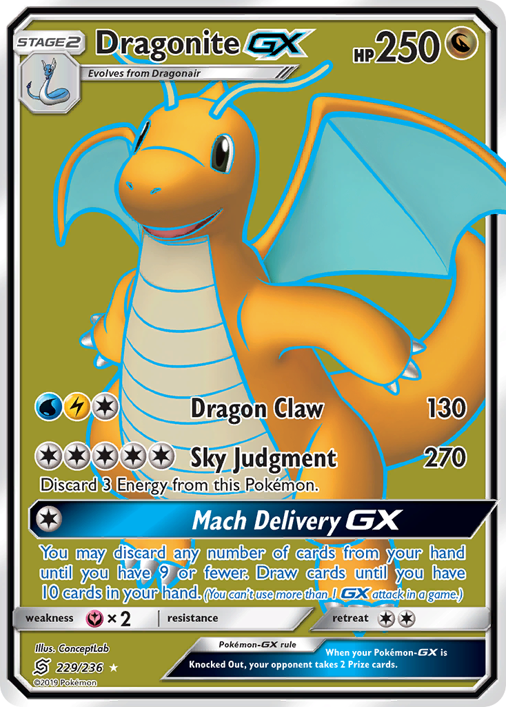 Dragonite GX (229/236) [Sun & Moon: Unified Minds] | Dragon's Lair Comics and Fantasy Houston TX