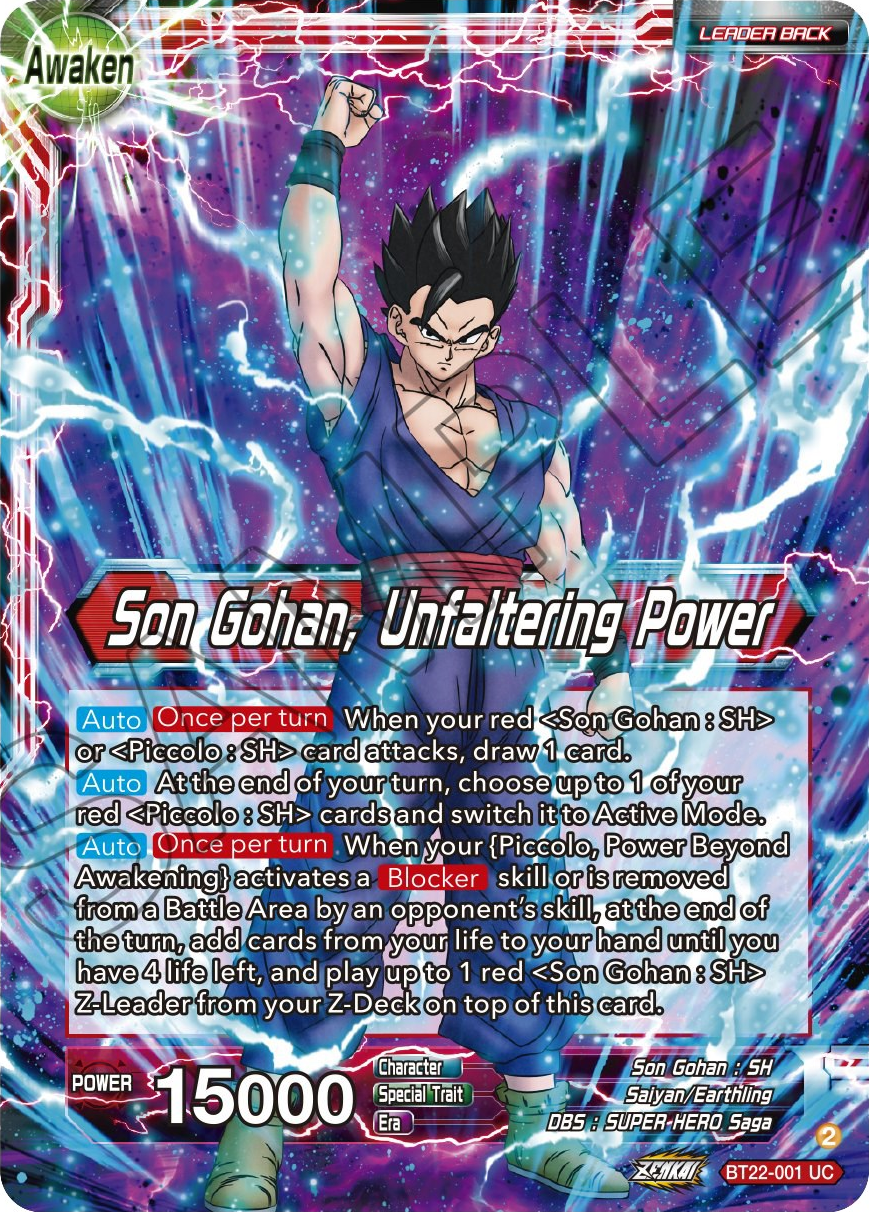 Son Gohan // Son Gohan, Unfaltering Power (BT22-001) [Critical Blow] | Dragon's Lair Comics and Fantasy Houston TX