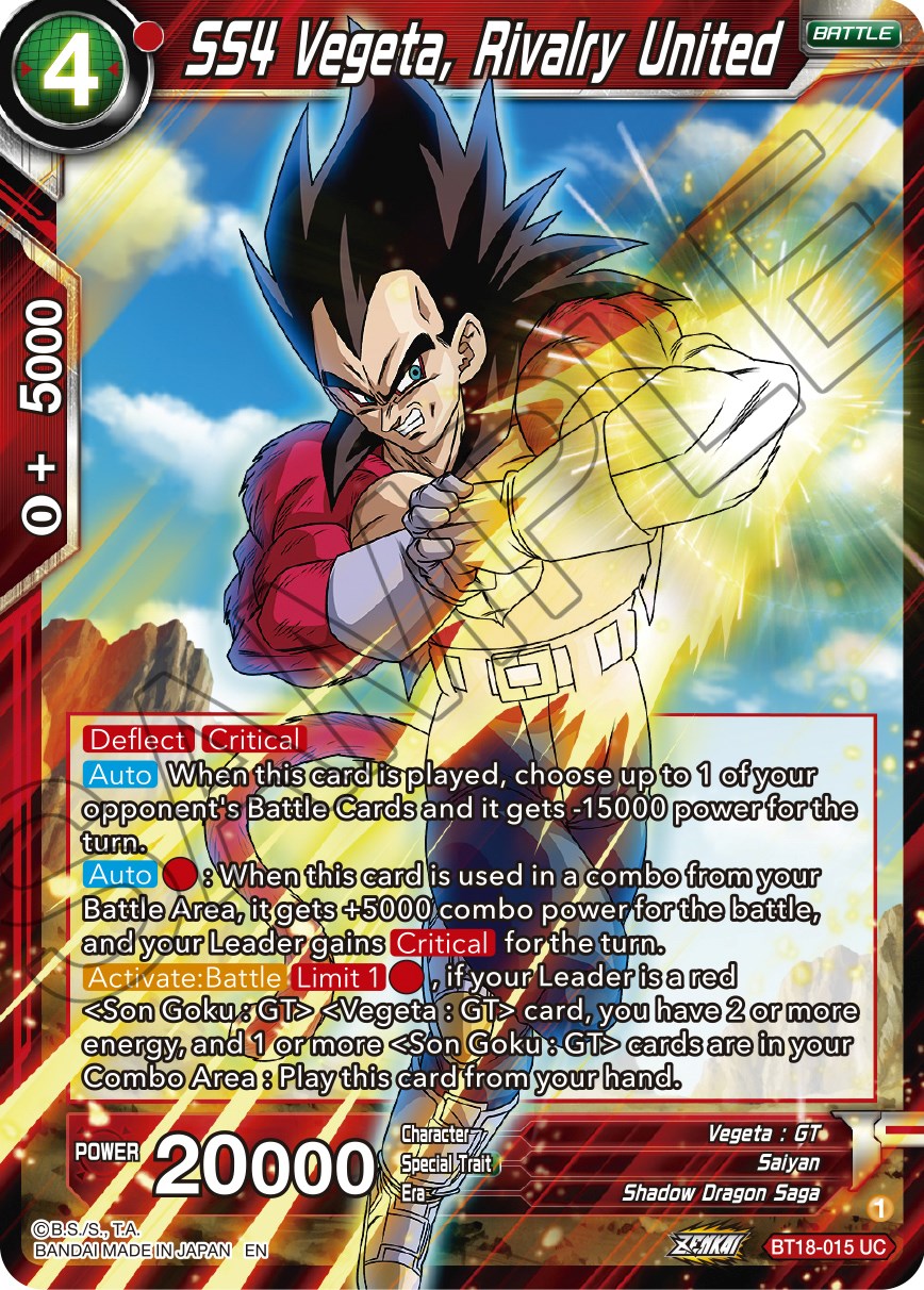 SS4 Vegeta, Rivalry United (BT18-015) [Dawn of the Z-Legends] | Dragon's Lair Comics and Fantasy Houston TX