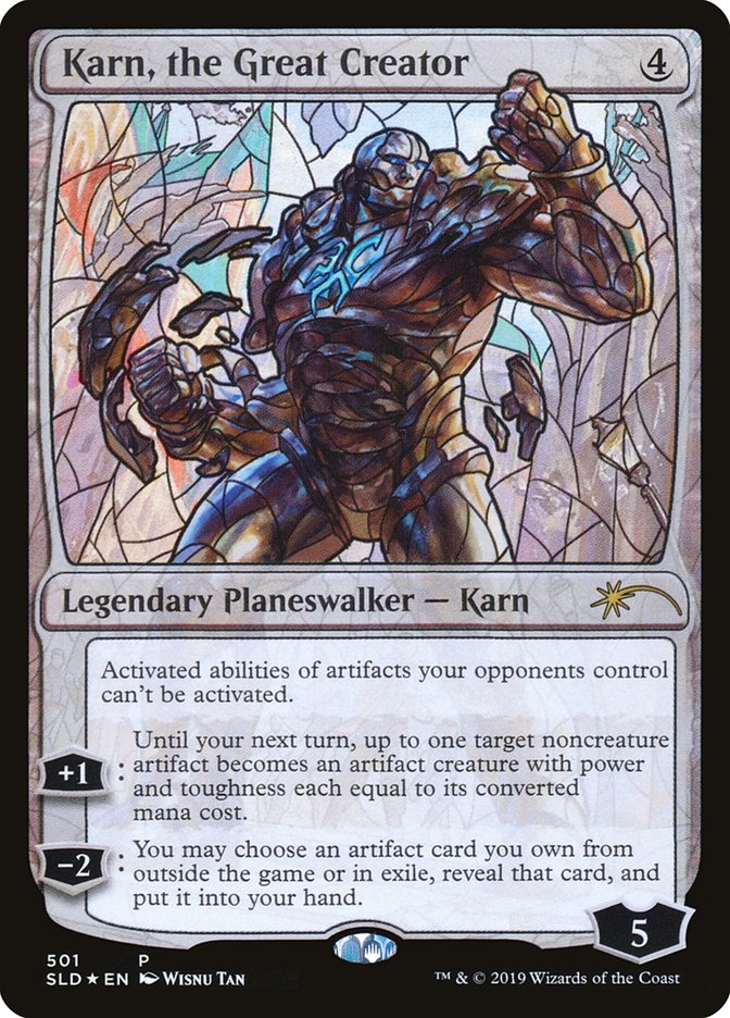 Karn, the Great Creator (Stained Glass) [Secret Lair Drop Promos] | Dragon's Lair Comics and Fantasy Houston TX